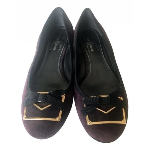 Pre-owned Carshoe Ballet Flats In Burgundy
