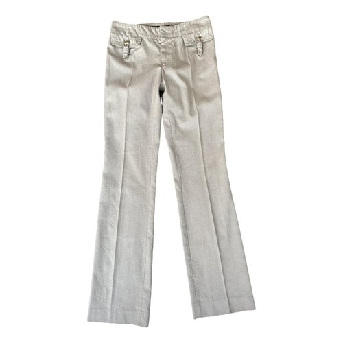 Pre-owned Gucci Straight Pants In Beige
