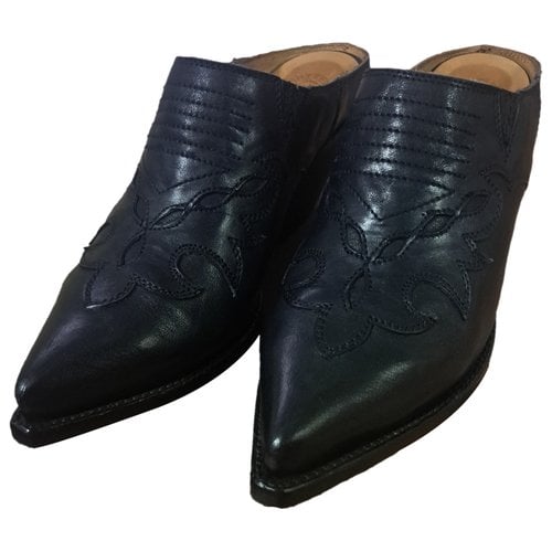 Pre-owned Buttero Leather Mules & Clogs In Black