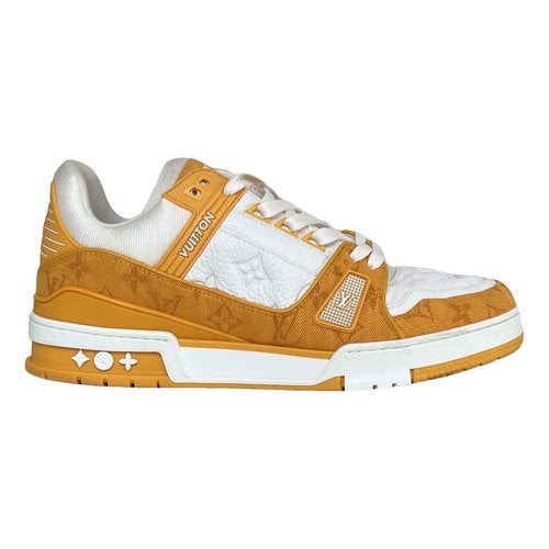 Pre-owned Louis Vuitton Lv Trainer Cloth Low Trainers In Yellow