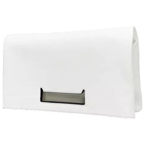 Pre-owned 7 For All Mankind Leather Clutch Bag In White
