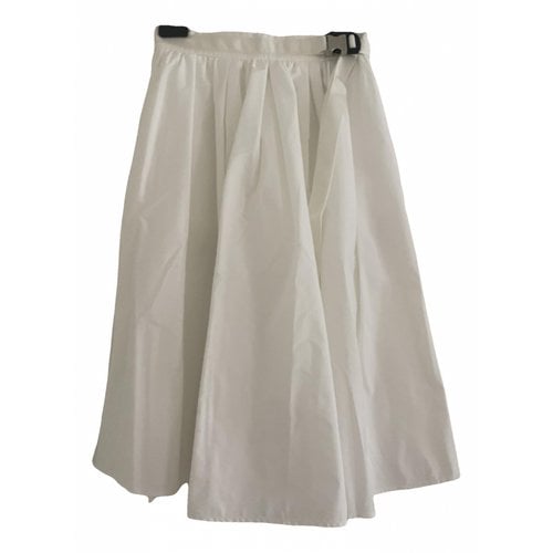 Pre-owned Moncler Mid-length Skirt In White