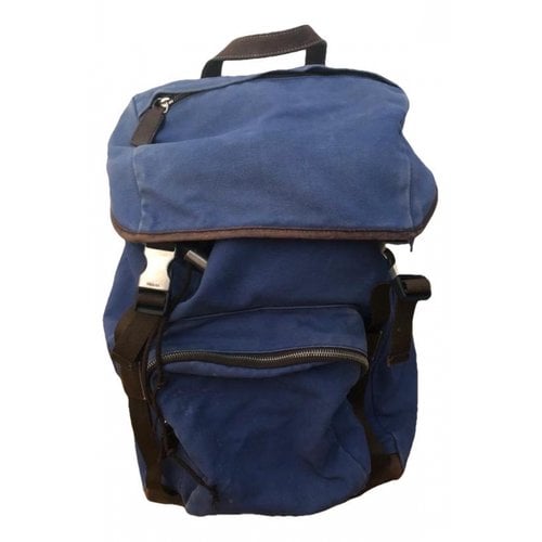 Pre-owned Prada Cloth Backpack In Blue