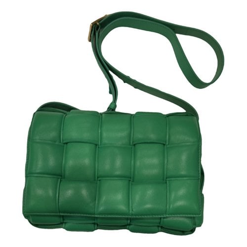 Pre-owned Bottega Veneta Cassette Padded Leather Crossbody Bag In Green