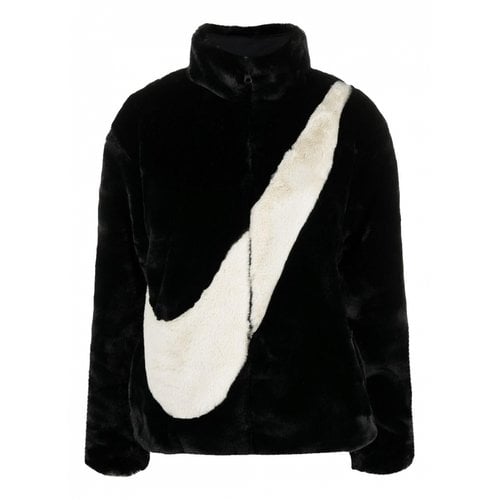 Pre-owned Nike Faux Fur Jacket In Black