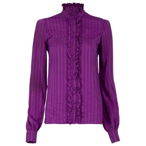 Pre-owned Balenciaga Silk Blouse In Purple