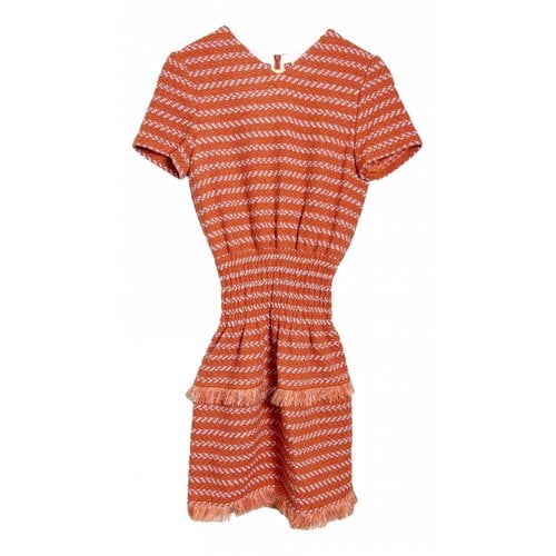 Pre-owned Maje Tweed Mini Dress In Orange