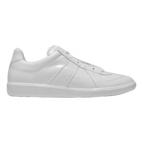 Pre-owned Maison Margiela Leather Trainers In White