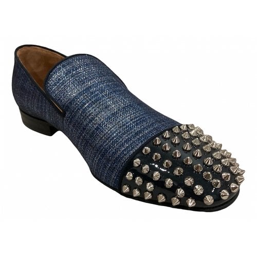 Pre-owned Christian Louboutin Leather Flats In Blue