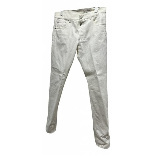 Pre-owned Alexander Mcqueen Trousers In White