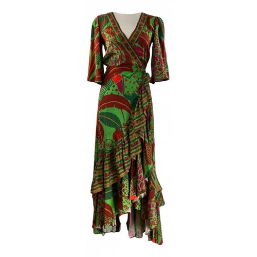 Pre-owned Farm Rio Mid-length Dress In Green
