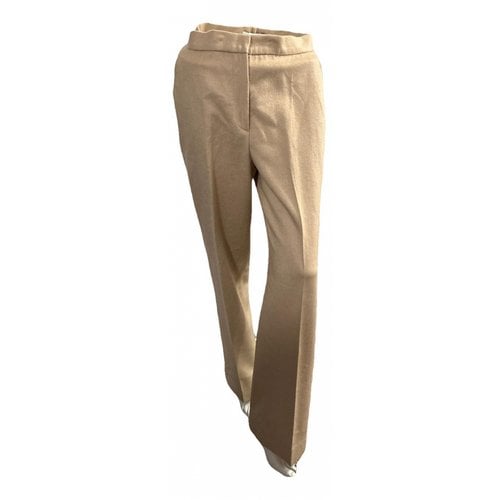 Pre-owned Max Mara Atelier Cashmere Straight Pants In Camel