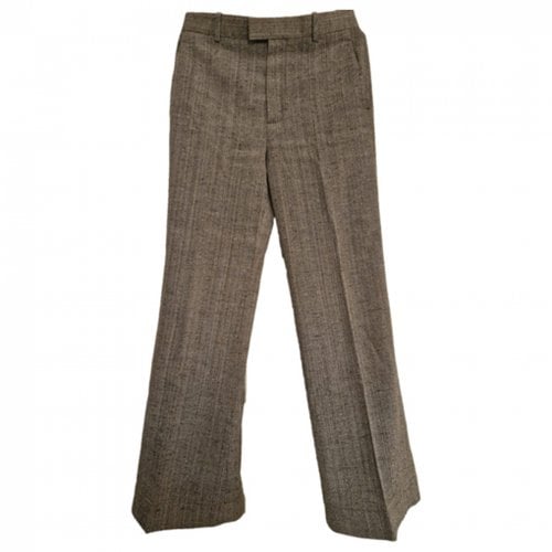 Pre-owned Bottega Veneta Wool Large Pants In Grey