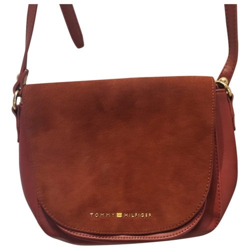 Pre-owned Tommy Hilfiger Leather Satchel In Burgundy