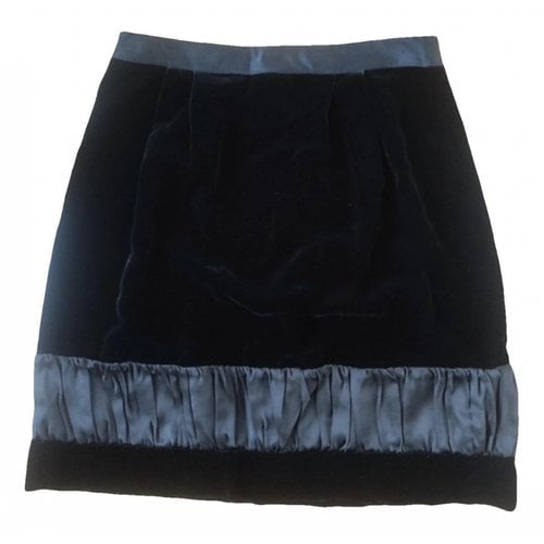 Pre-owned Blumarine Velvet Mini Skirt In Black