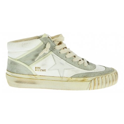 Pre-owned Golden Goose Mid Star Leather Trainers In White
