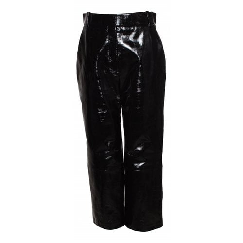 Pre-owned Khaite Leather Trousers In Black