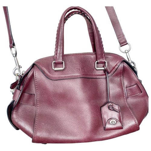 Pre-owned Coach Leather Satchel In Burgundy