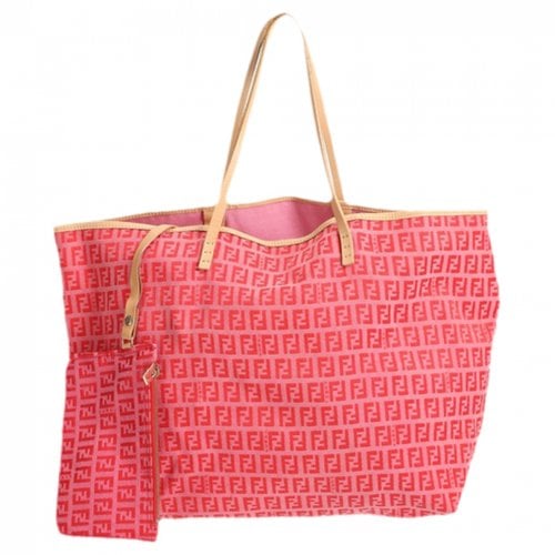 Pre-owned Fendi Baguette Cloth Tote In Pink