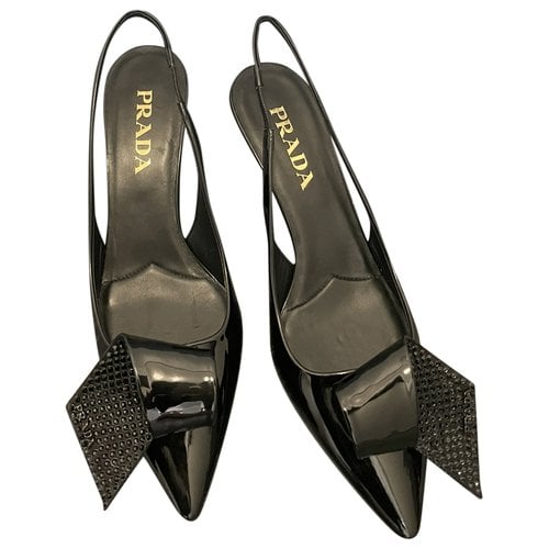 Pre-owned Prada Patent Leather Heels In Black