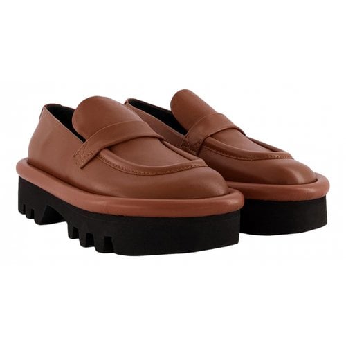 Pre-owned Jw Anderson Leather Flats In Brown