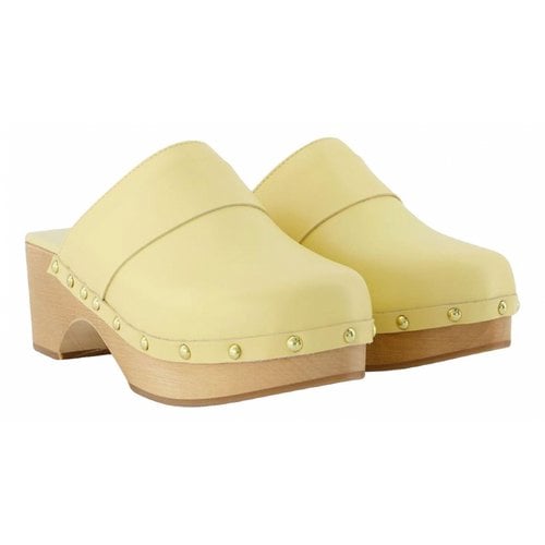 Pre-owned Aeyde Leather Flats In Yellow