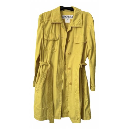 Pre-owned Escada Trench Coat In Yellow