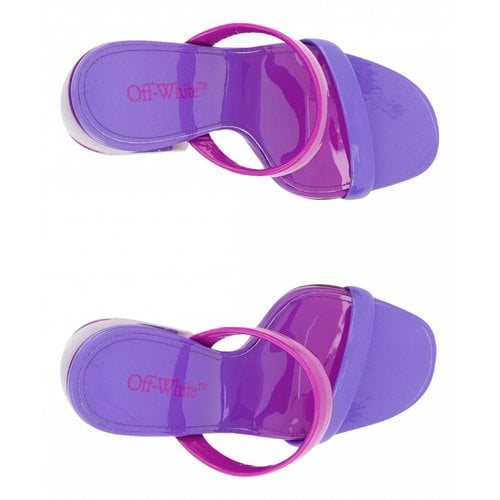 Pre-owned Off-white Leather Flats In Purple