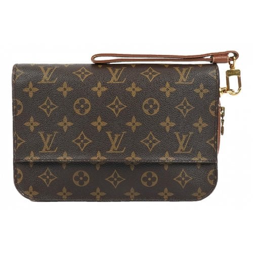 Pre-owned Louis Vuitton Orsay Cloth Clutch Bag In Brown