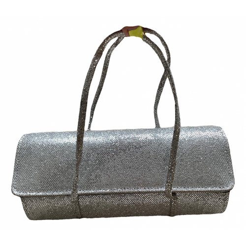 Pre-owned Lk Bennett Glitter Clutch Bag In Silver