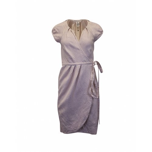 Pre-owned Diane Von Furstenberg Linen Mini Dress In Pink