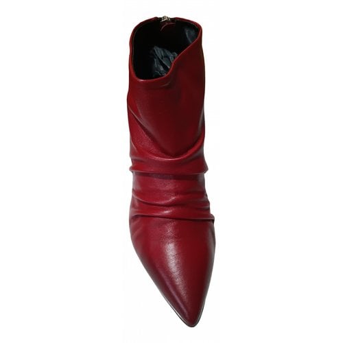 Pre-owned Halmanera Leather Boots In Red