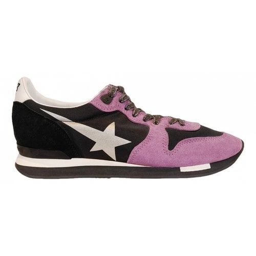 Pre-owned Golden Goose Running Leather Trainers In Purple