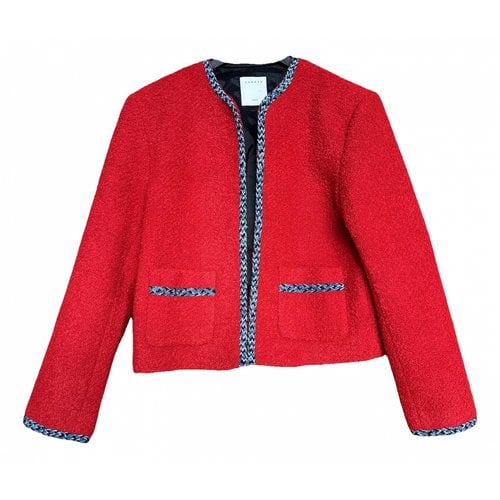 Pre-owned Sandro Tweed Jacket In Red