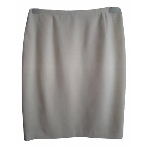 Pre-owned Burberry Silk Skirt In Ecru