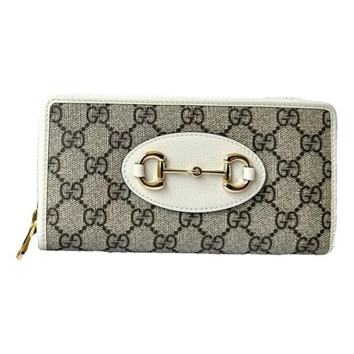 Pre-owned Gucci Horsebit 1955 Leather Wallet In White