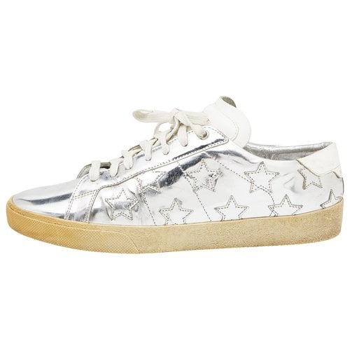 Pre-owned Saint Laurent Leather Trainers In Metallic