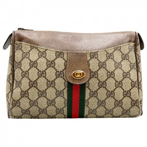 Pre-owned Gucci Clutch Bag In Brown