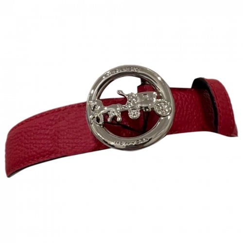 Pre-owned Coach Leather Belt In Red