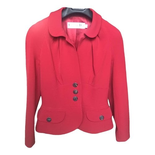 Pre-owned Dior Bar Wool Blazer In Red