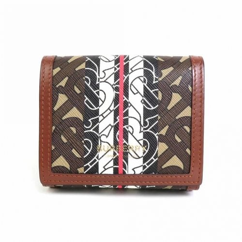 Pre-owned Burberry Cloth Wallet In Black