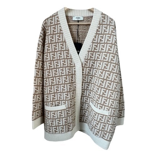 Pre-owned Fendi Cashmere Cardigan In Camel