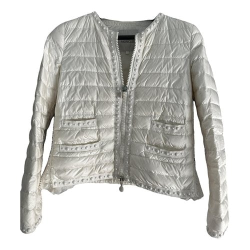 Pre-owned Moncler Classic Silk Short Vest In White
