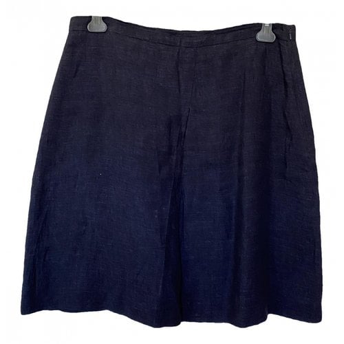 Pre-owned Hobbs Linen Mid-length Skirt In Blue