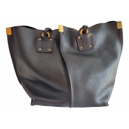 Pre-owned Chloé Milo Leather Tote In Black
