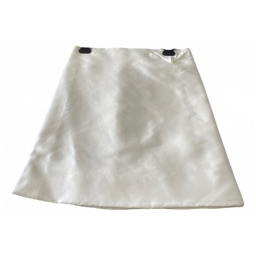 Pre-owned Bottega Veneta Mid-length Skirt In White