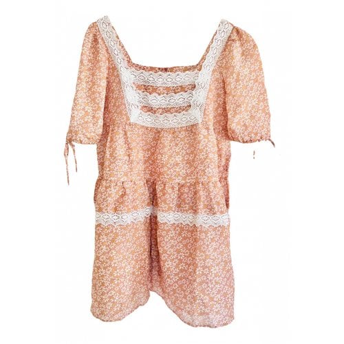 Pre-owned Maje Spring Summer 2021 Linen Mini Dress In Pink