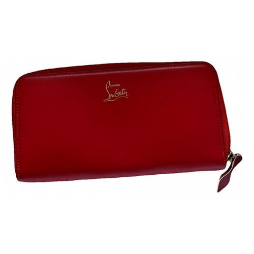 Pre-owned Christian Louboutin Panettone Leather Wallet In Red