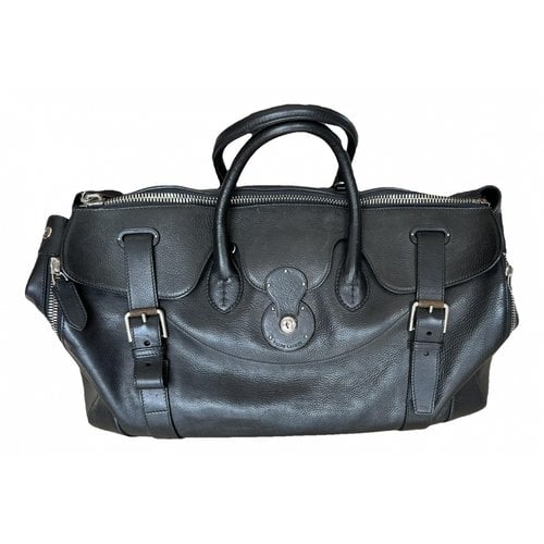 Pre-owned Ralph Lauren Leather 48h Bag In Black