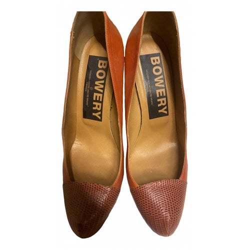 Pre-owned Golden Goose Leather Heels In Orange